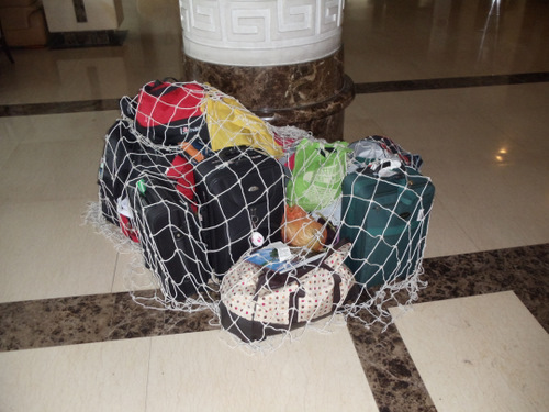 Common Chinese way to lockup luggage.